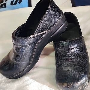 Dansko Black Floral Nurse Shoes